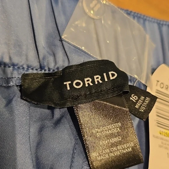 Torrid - Relaxed Taper Satin Cargo Pant in Blue Horizon​​​​ - Picture 6 of 12
